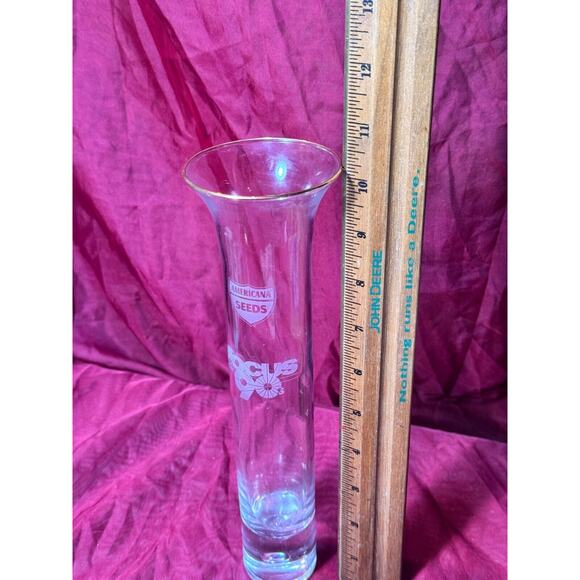 Vintage 10.5” Americana Seed Controlled Bubble Base Bud Vase Clear Glass 1990s - Picture 5 of 6
